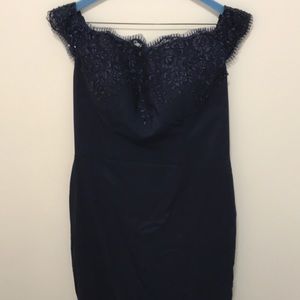 Navy blue floor length gown